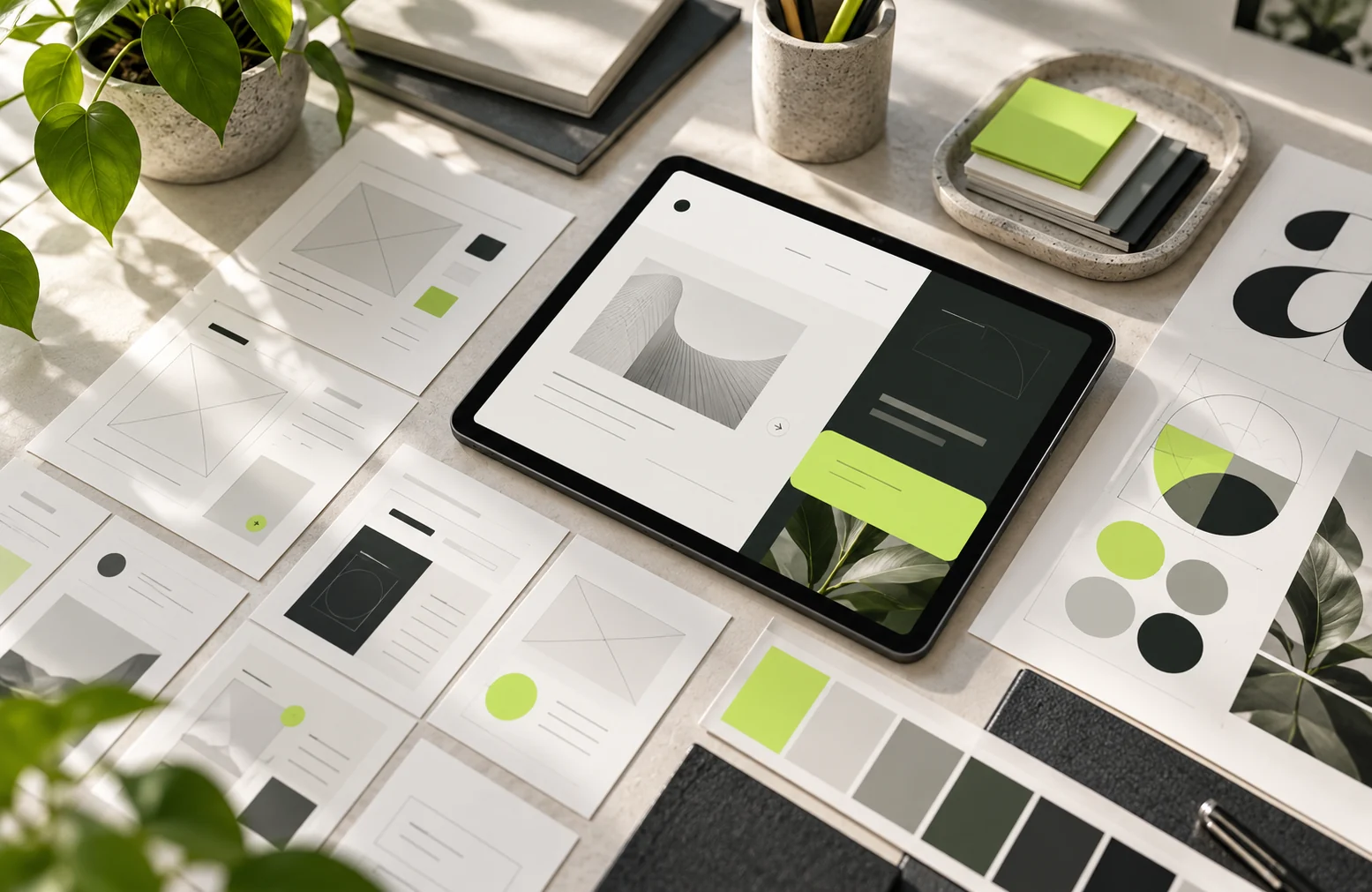 UI/UX Design — illustrative technology workspace