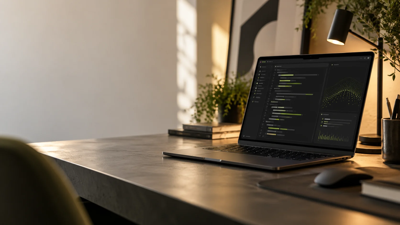 Web & App Development — illustrative technology workspace